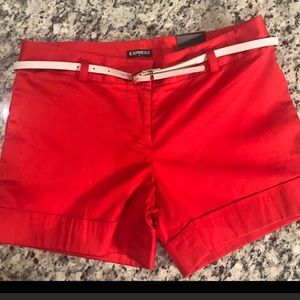 Express Red cuffed shorts NWT!